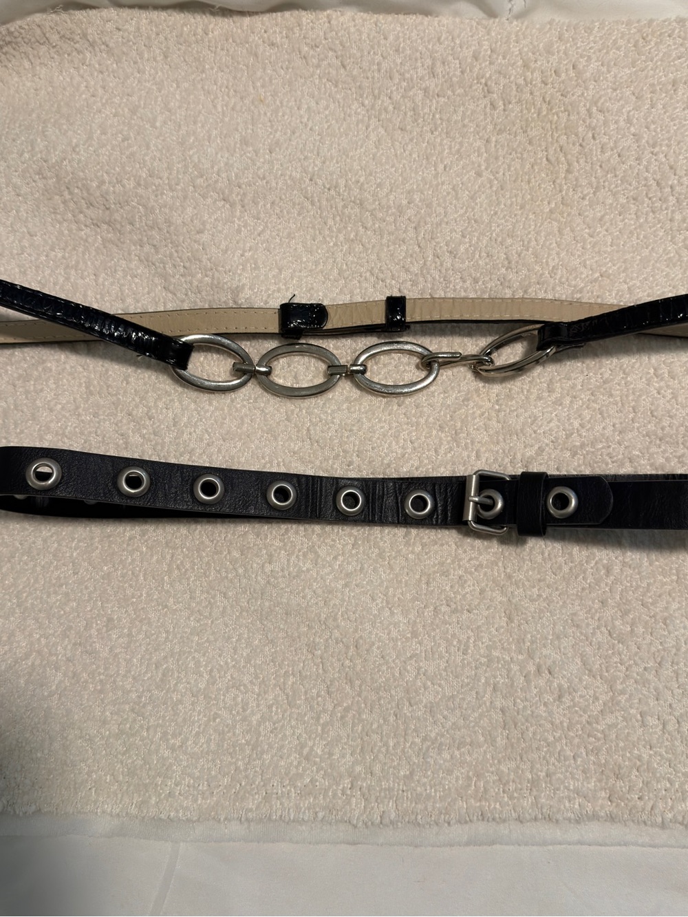 Black Women’s bundle Belts with Silver Chain Accent